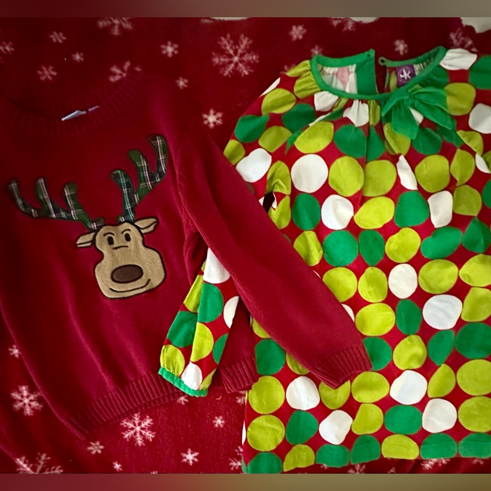 Christmas sweater and dress set. Girls size 6